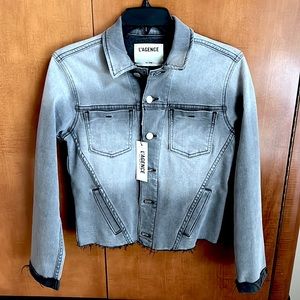 L’Agence Janelle black stonewashed denim jacket NWT